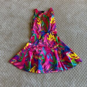 MILLY Hot Pink Tropical Print Fit and Flare Sleeveless Short Dress Size 0